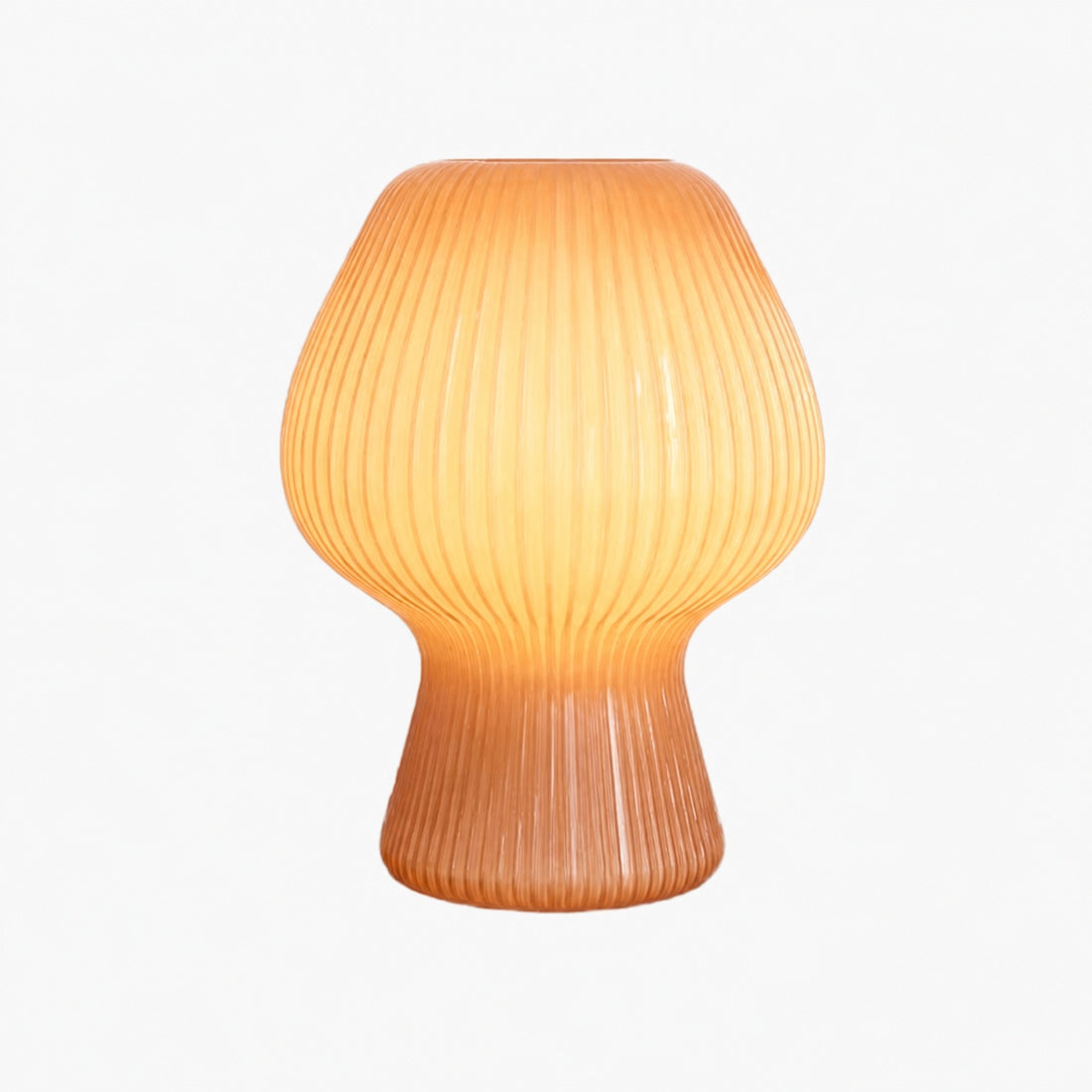 Nera Ribbed Glass Table Lamp Retro – Modern Design Glow Nightstand Accent
