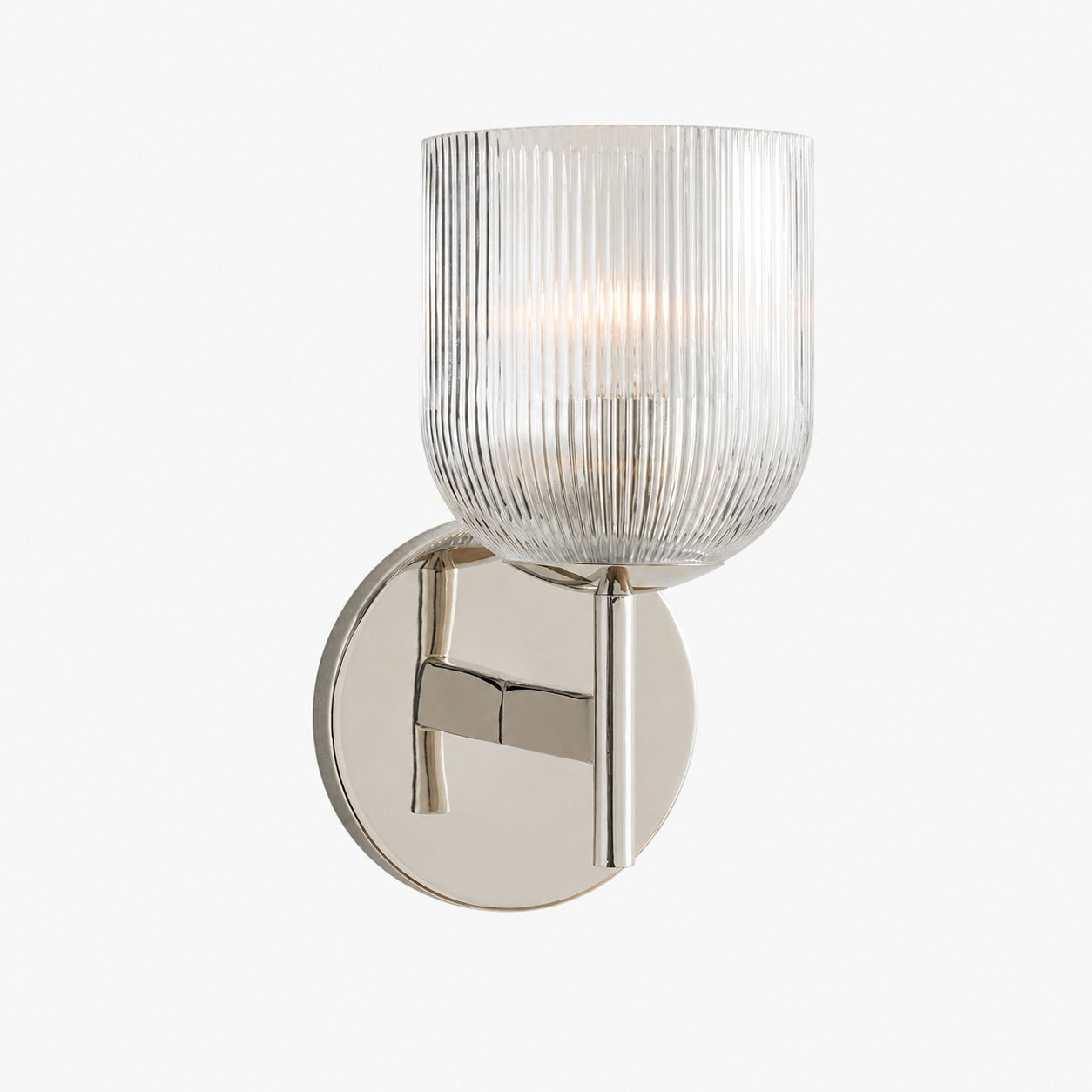 Bravira Ribbed Glass Sconce - Metal Wall Light with Clear Glass Shade