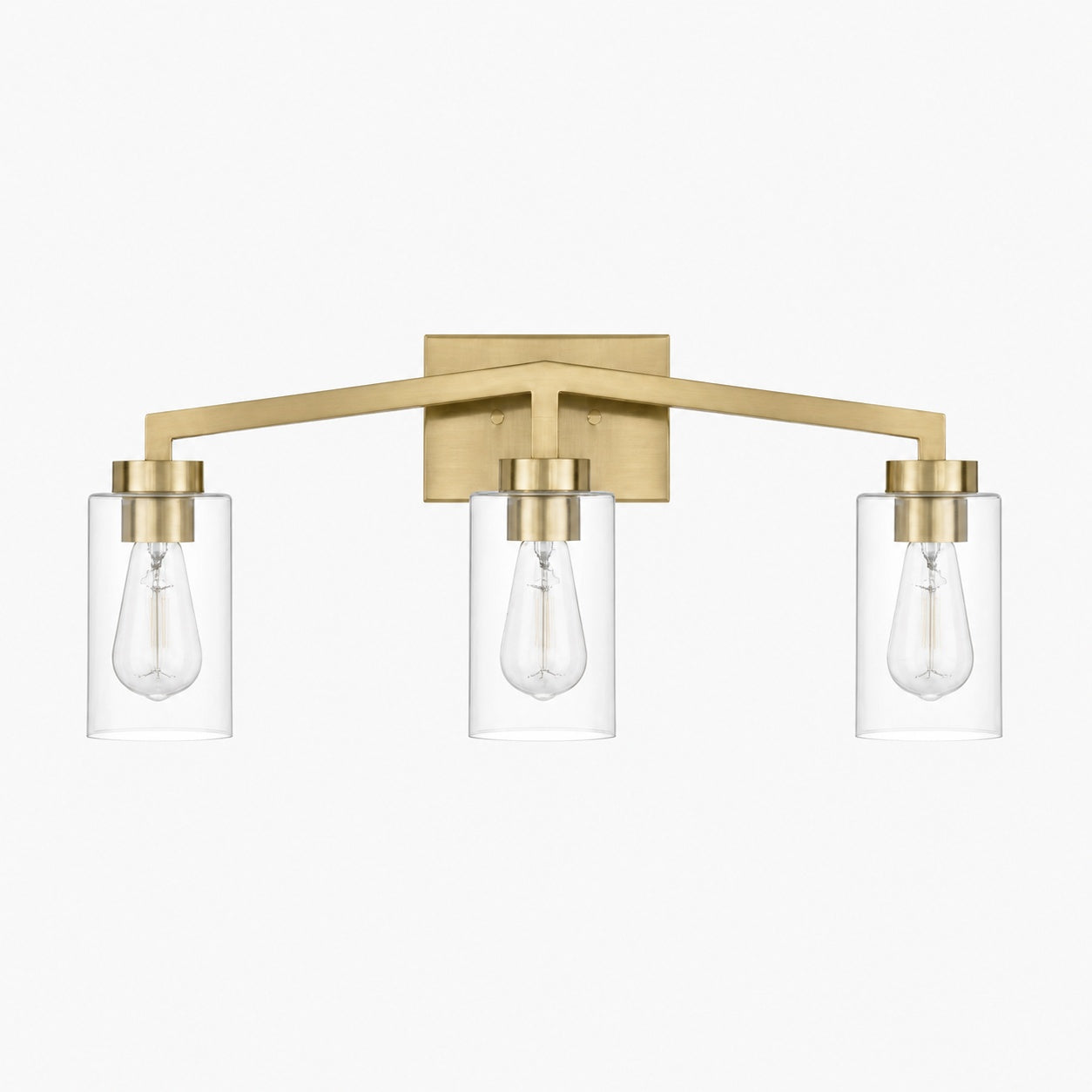 Brassiq Industrial Glass Cylinder Wall Lamp - Vintage Style Bathroom Vanity Light
