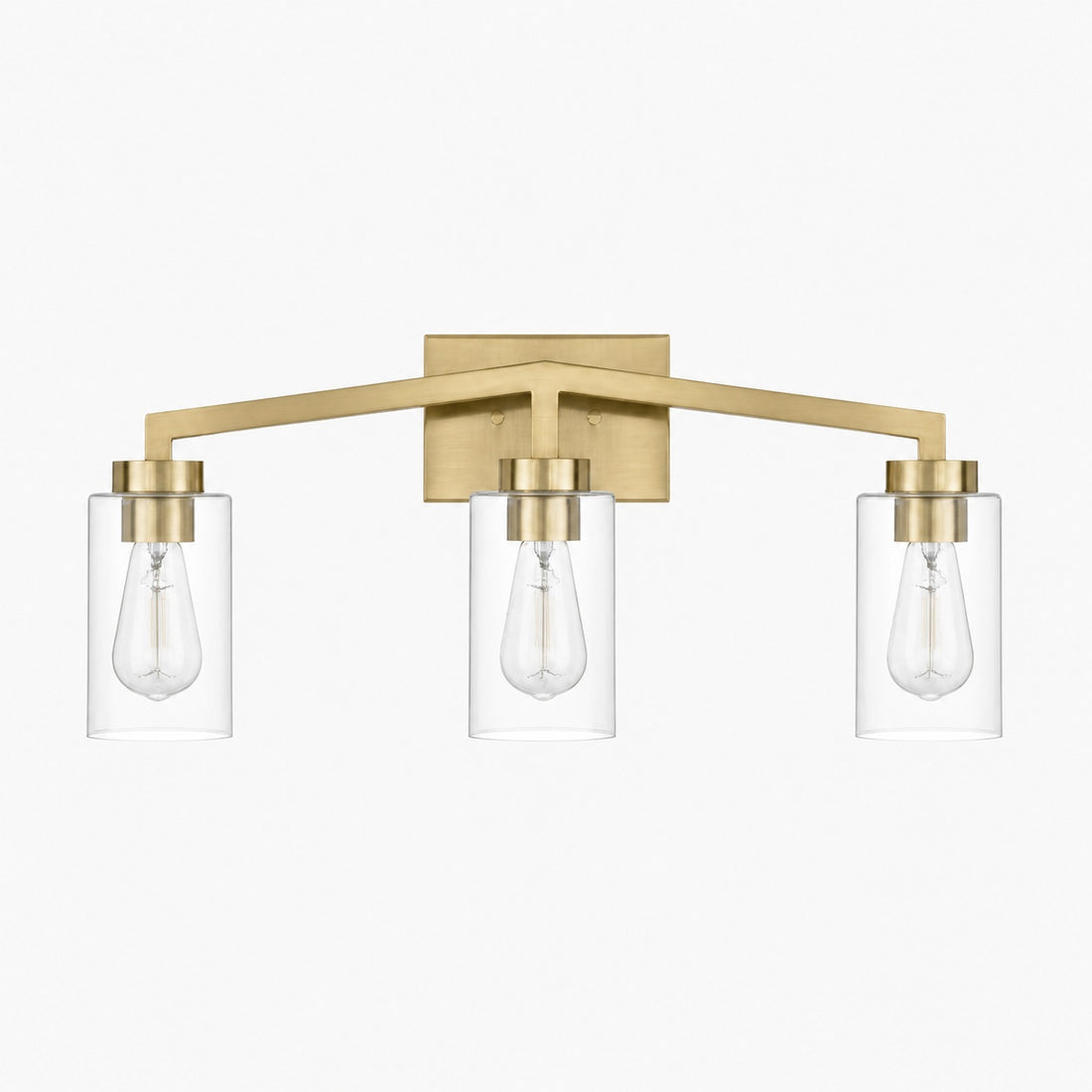 Brassiq Industrial Glass Cylinder Wall Lamp - Vintage Style Bathroom Vanity Light