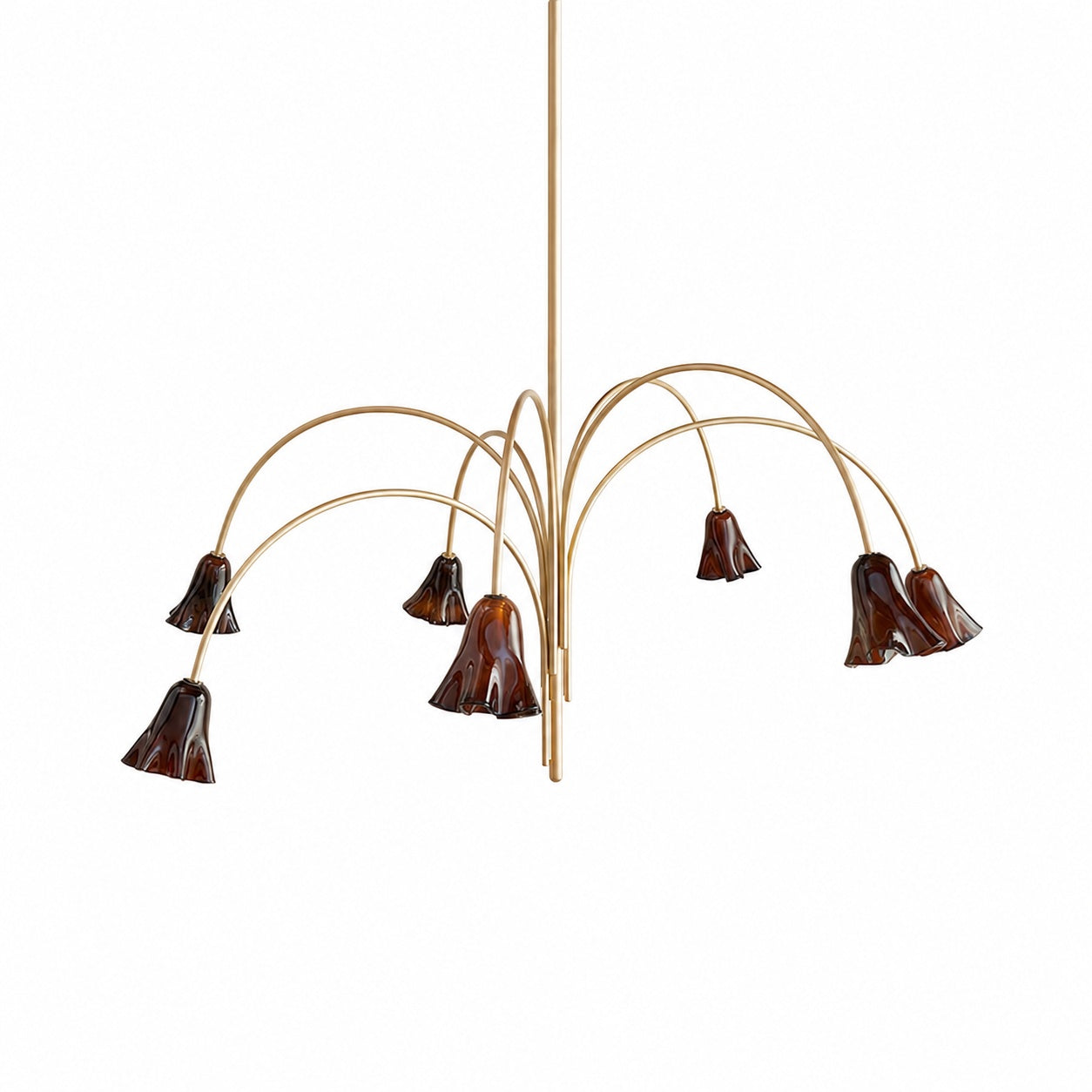 Bellina Modern Romantic Chandelier - Botanical Lily Design with Glass Flowers