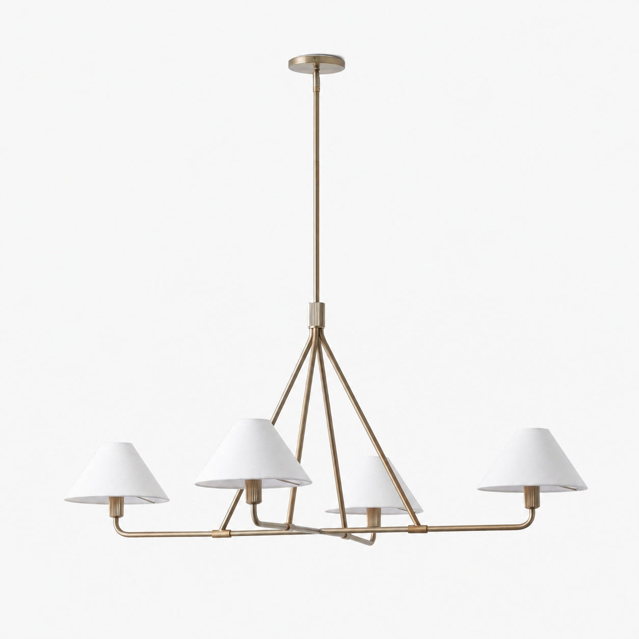 Diora Pendant Light -  Modern Metal Fixture with Linen Shades