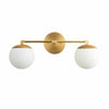 Glorica Glass Vanity Light - Art Deco Brass Wall Globe Fixture Modern