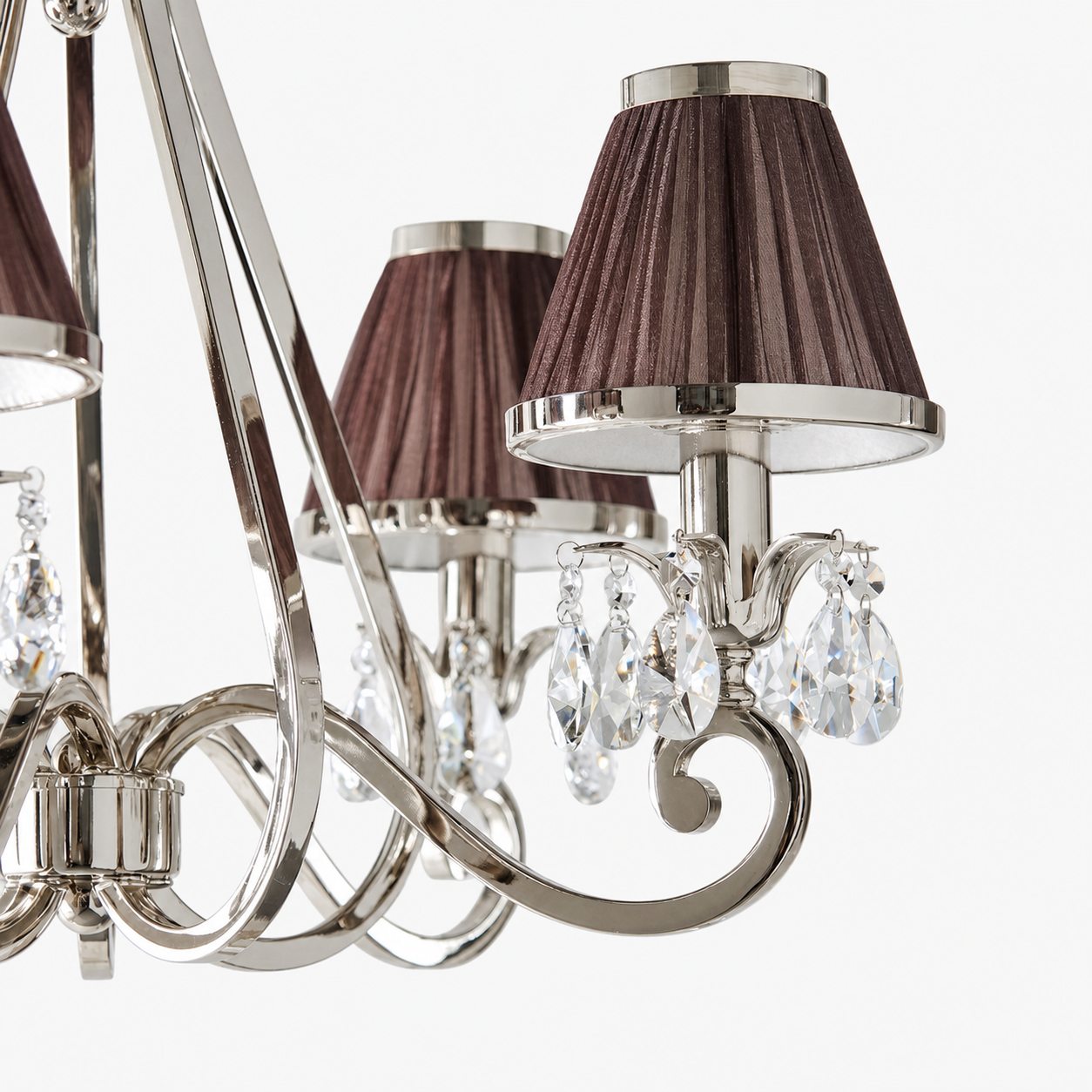 Talonis Multi-light Fabric Chandelier - Elegant Metal Curved Arms for Dining and Living