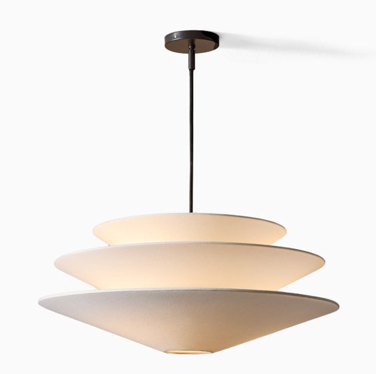 Solivara Pendant – Linen Pendant Light – Layered Shade