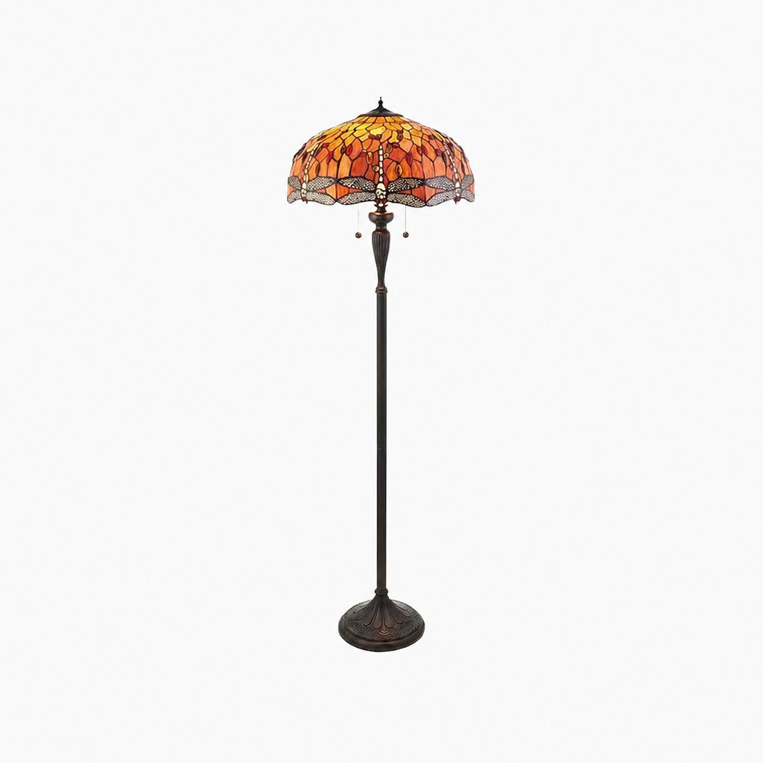 TF Dragonfly Motif Floor Lamp – Vintage Stained-Glass for Living Rooms
