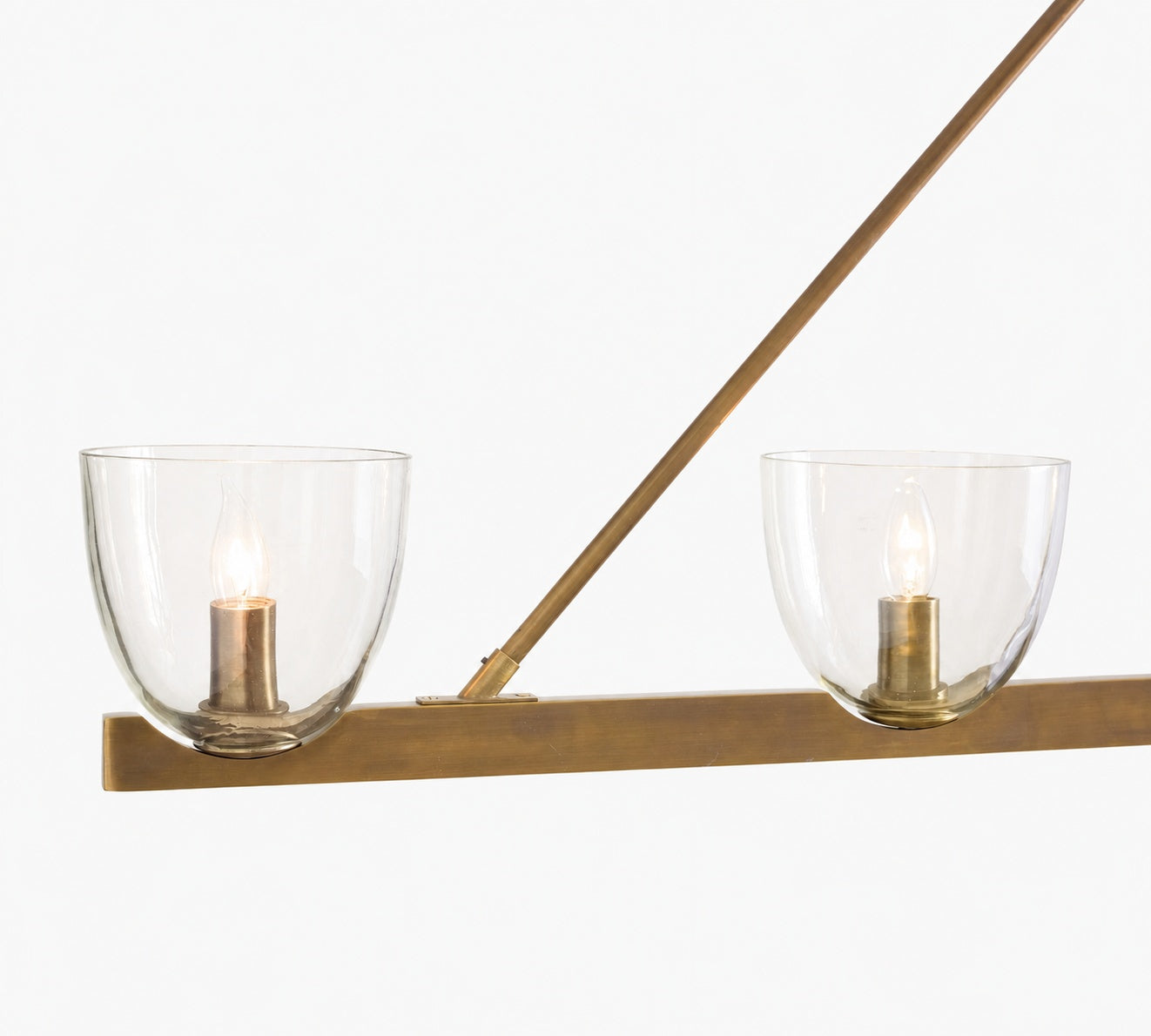 Auria Hand-blown Glass Metal Chandelier - Contemporary Brass Design