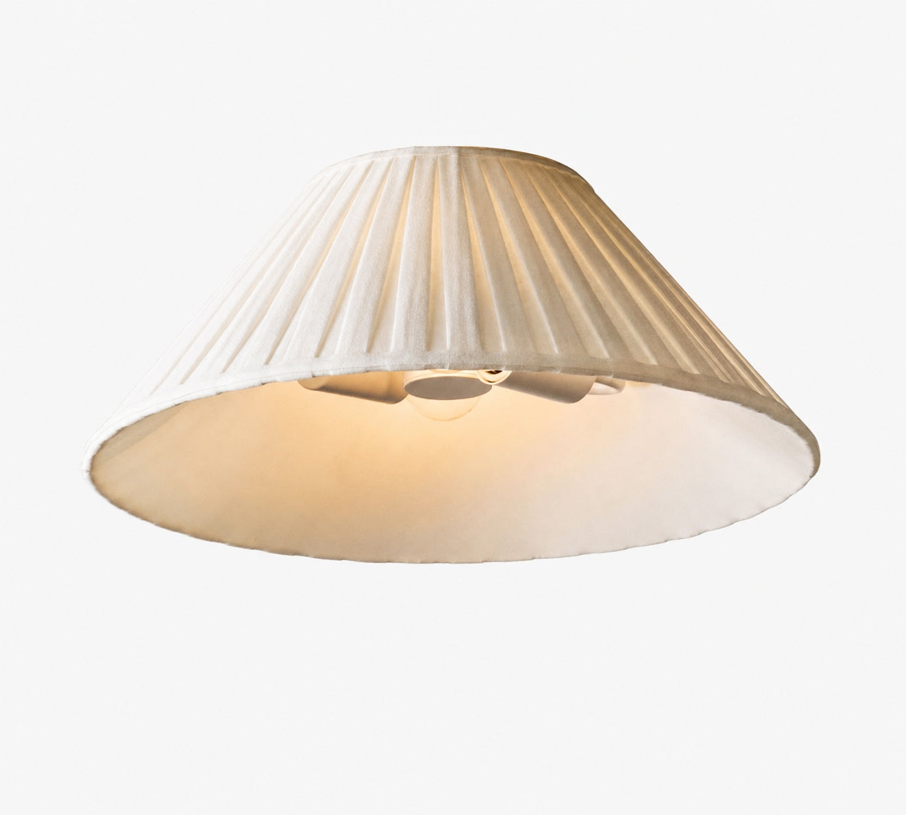 Luvora Pleated Shade Flush Mount - Fabric Round Design for Low Ceilings