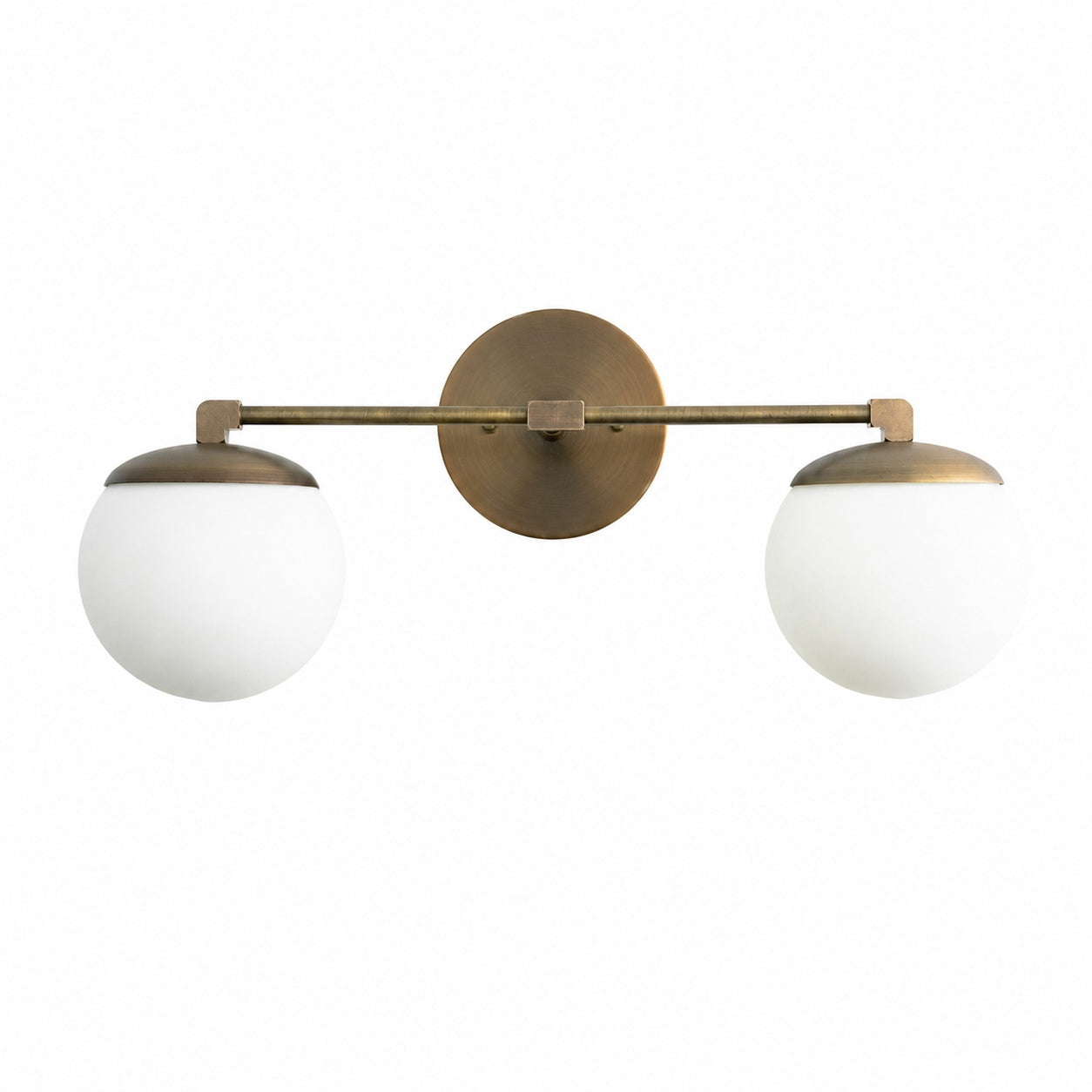 Glorica Glass Vanity Light - Art Deco Brass Wall Globe Fixture Modern