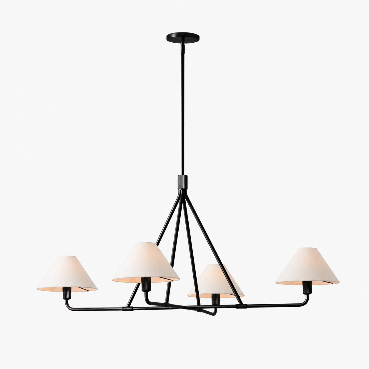 Diora Pendant Light -  Modern Metal Fixture with Linen Shades