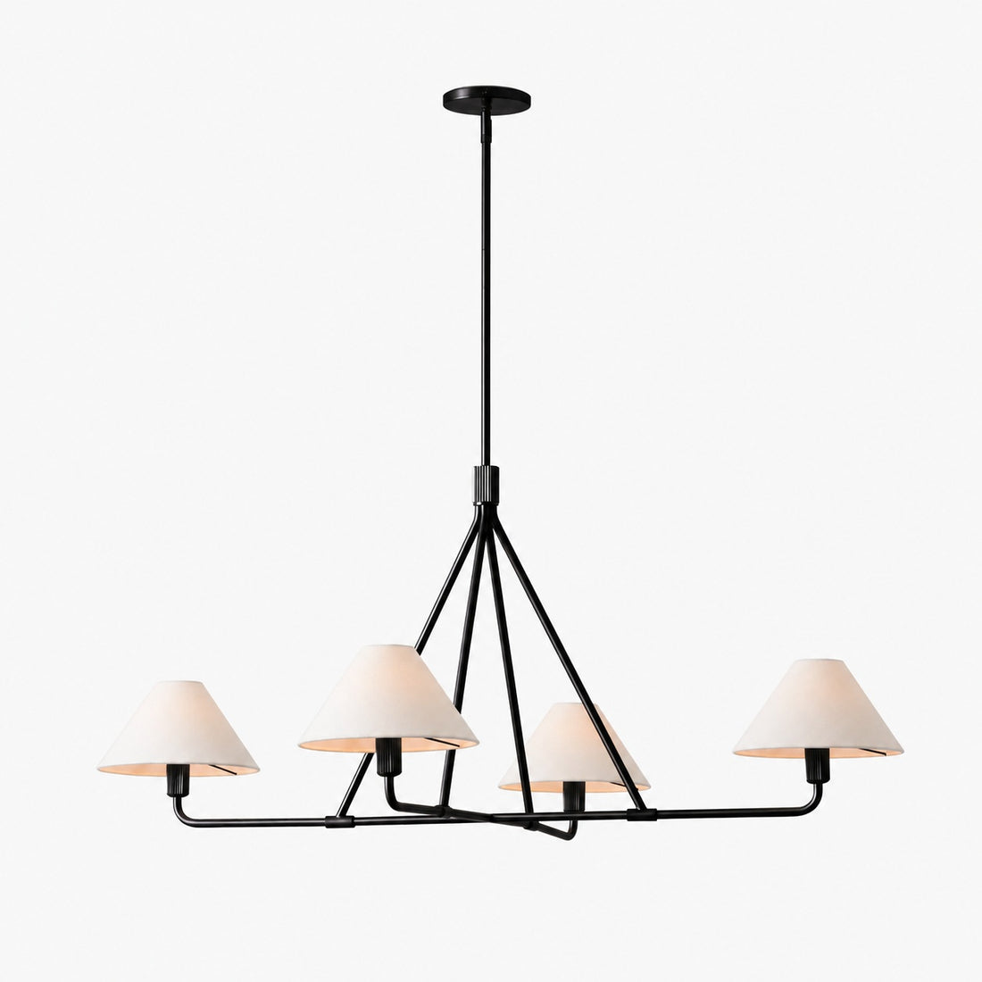 Diora Pendant Light -  Modern Metal Fixture with Linen Shades