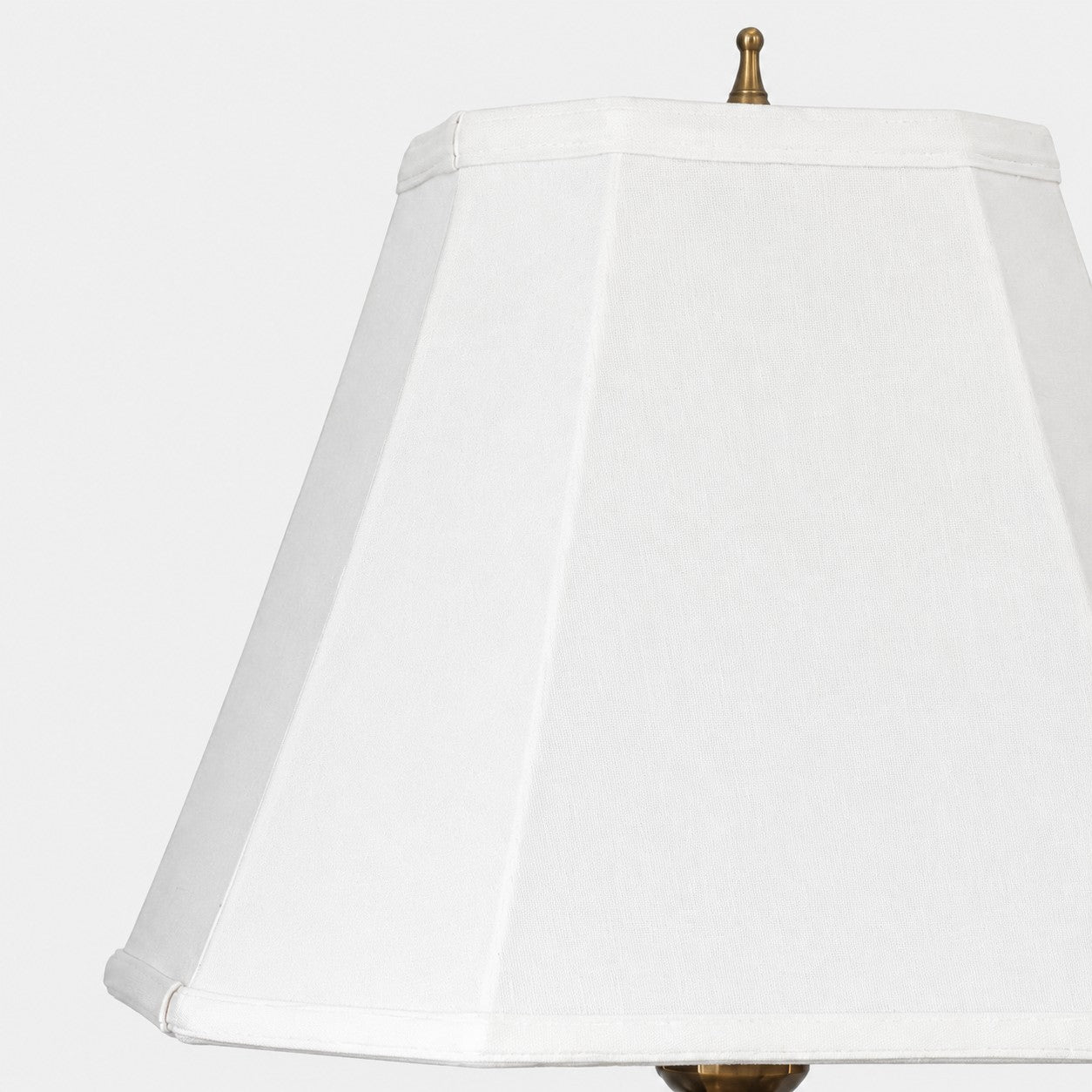 Vintage Black Wood Table Lamp with White Fabric Shade