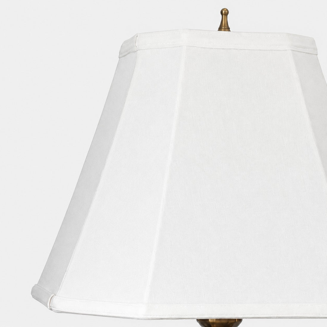 Vintage Black Wood Table Lamp with White Fabric Shade