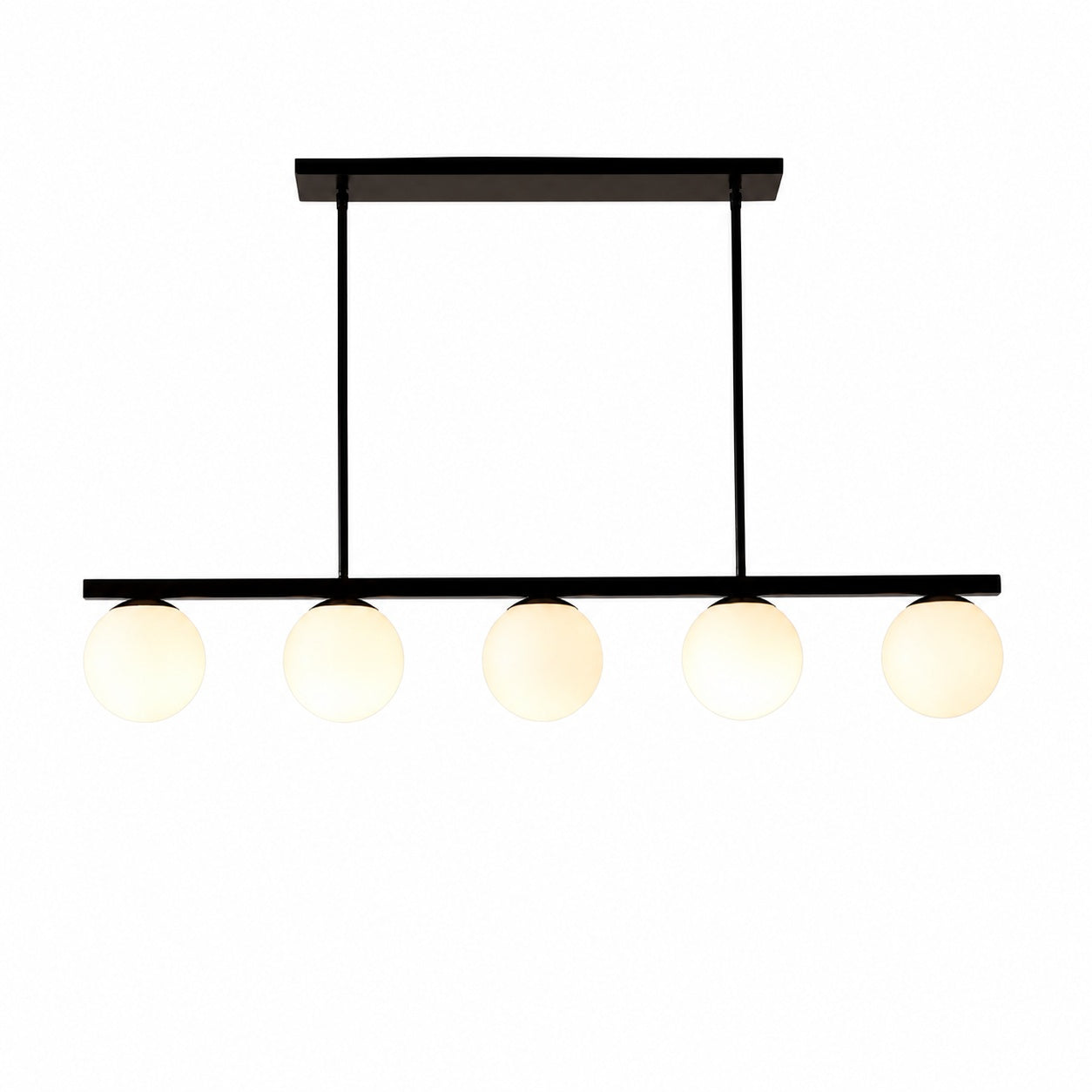 Brelia Round Light Chandelier - Modern Milk Glass Globe Ceiling Light