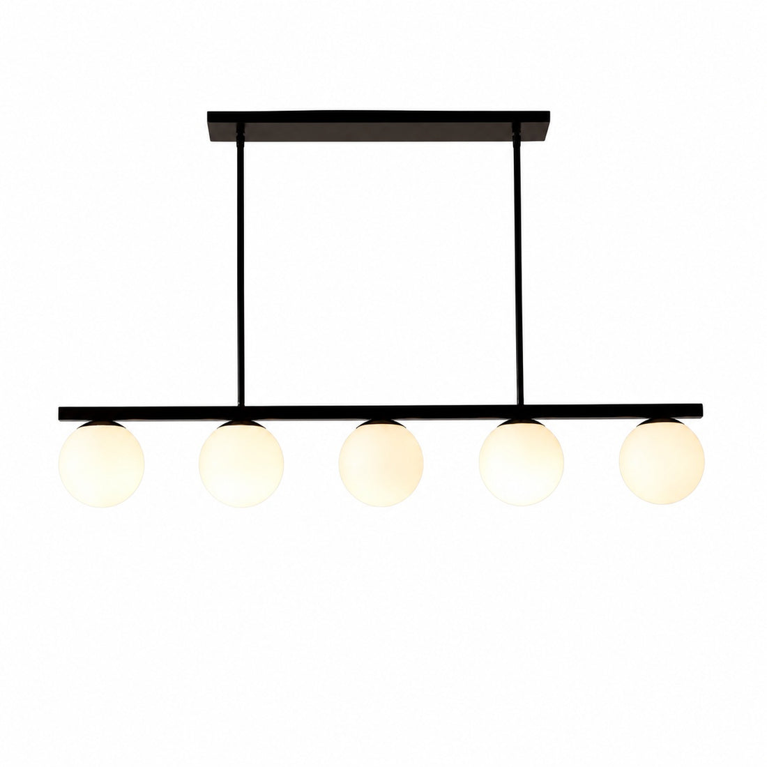 Brelia Round Light Chandelier - Modern Milk Glass Globe Ceiling Light