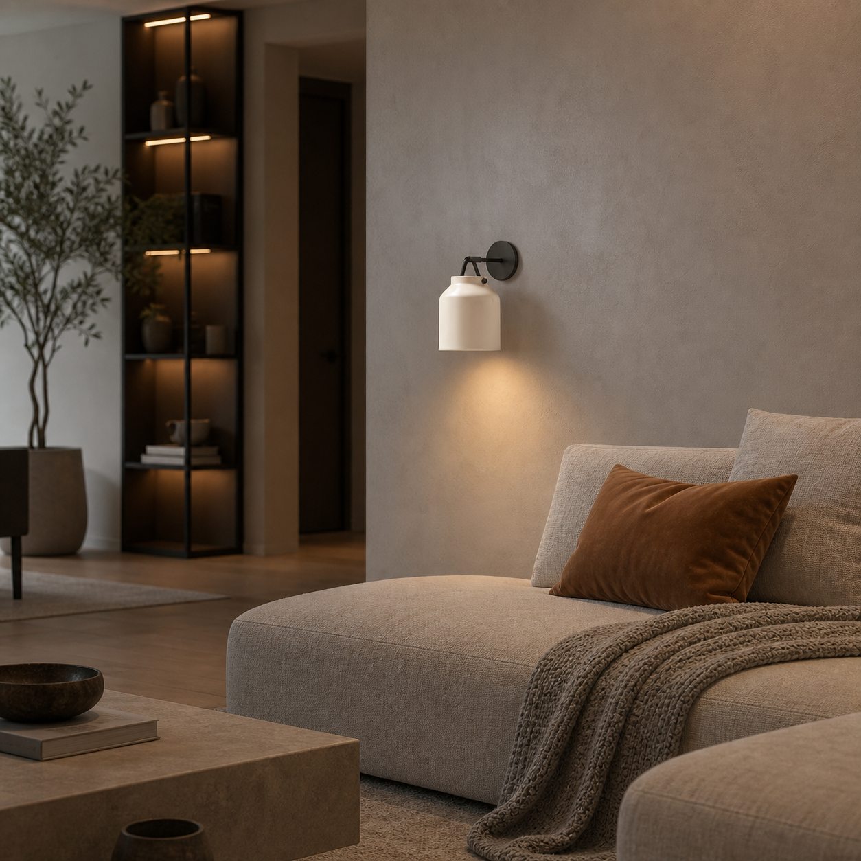 Hanton Modern Minimalist Brass and Glass Sconce – Damp Rated for Bathrooms