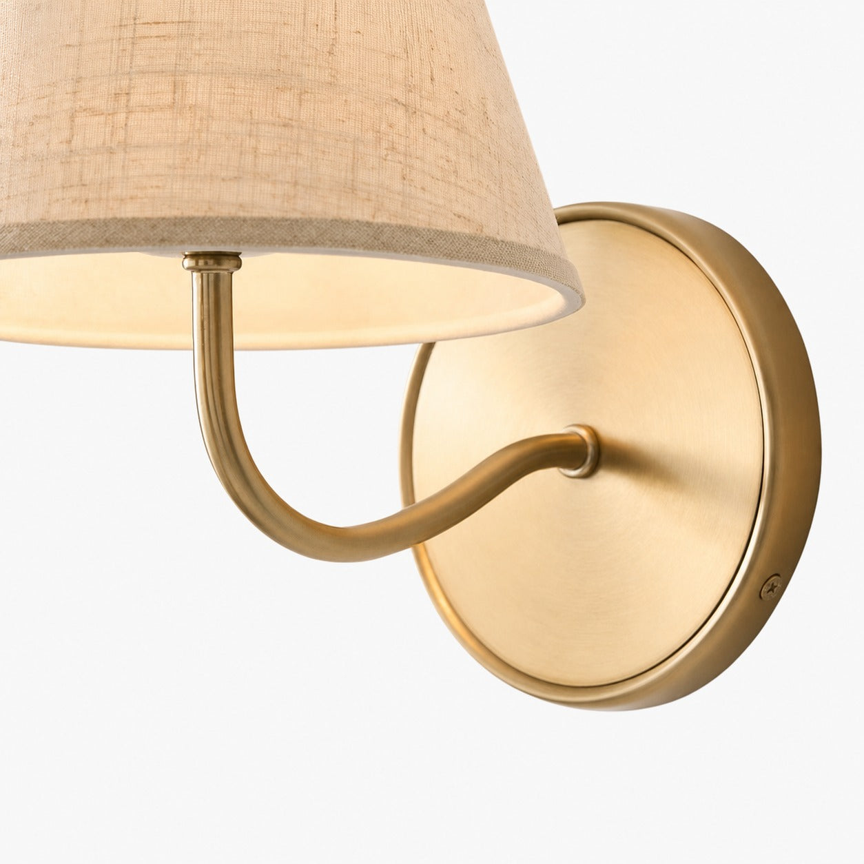 Fibura Sleek Metal Linen Shade Wall Light - Wall-Mounted Art