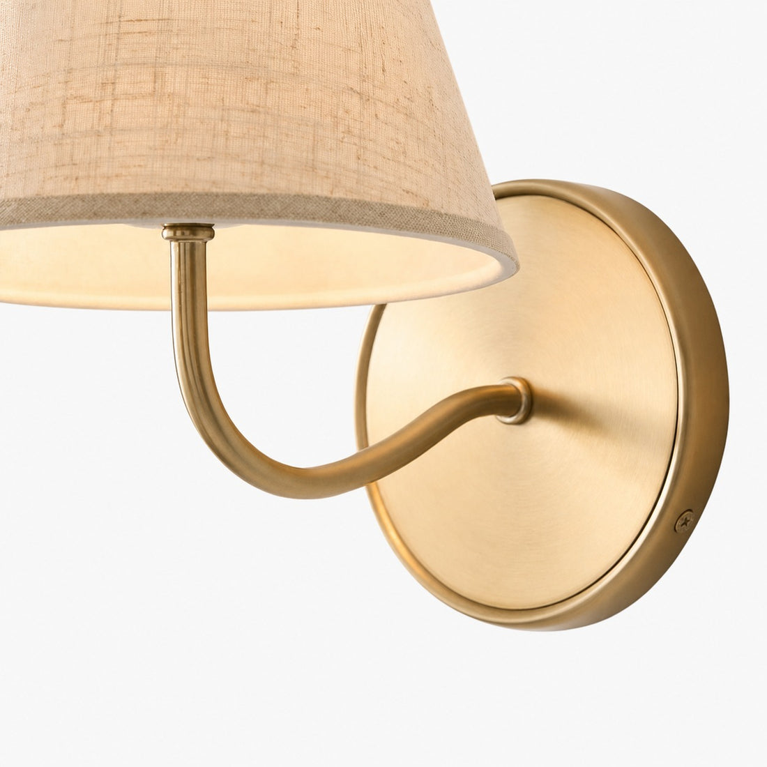 Fibura Sleek Metal Linen Shade Wall Light - Wall-Mounted Art