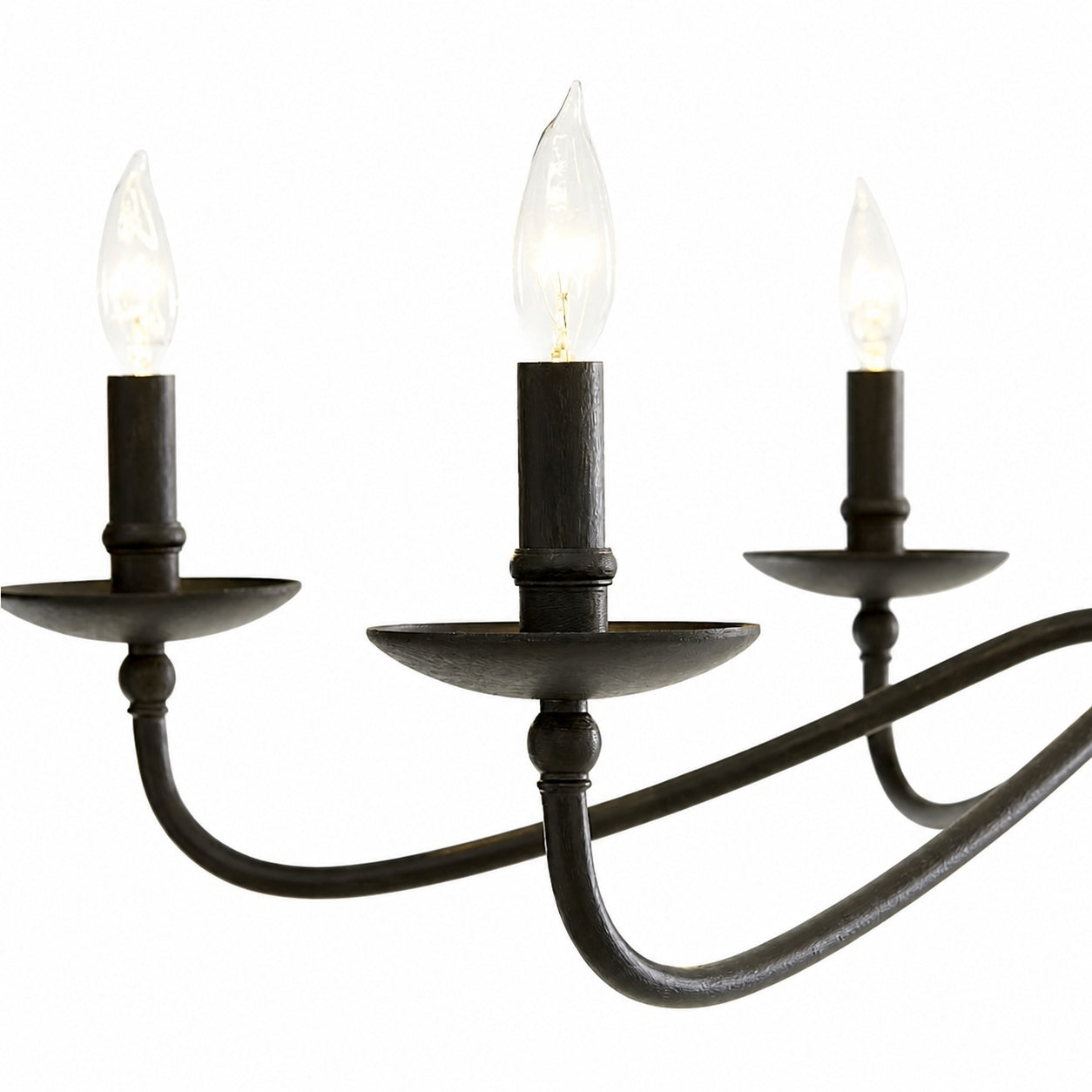 Reticula Open Iron Frame Chandelier - Indoor and Outdoor Hanging Light for Dining Room Living Room Entry