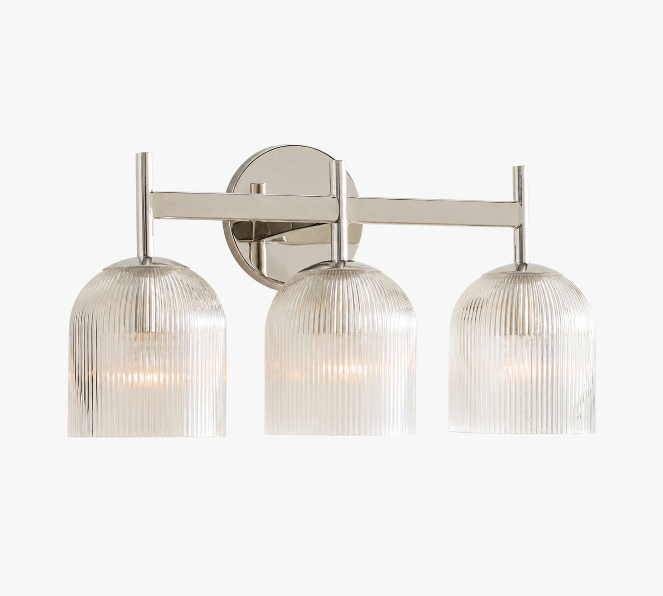 Bravira Ribbed Glass Sconce - Metal Wall Light with Clear Glass Shade