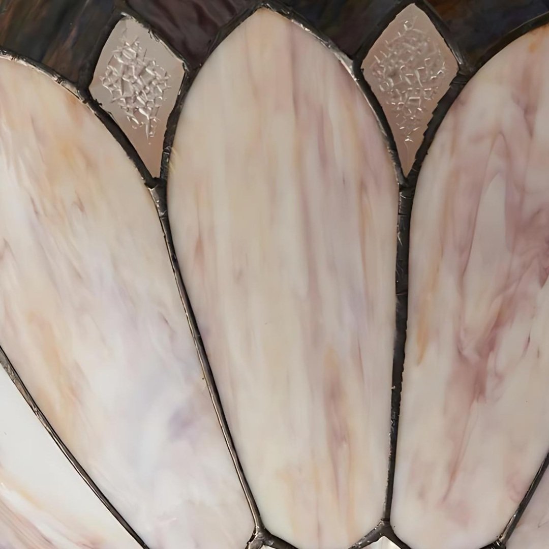 TF Brooklyn Tiffany Glass Flush Mount Ceiling Light - Art Deco Design for Hallway or Living Room