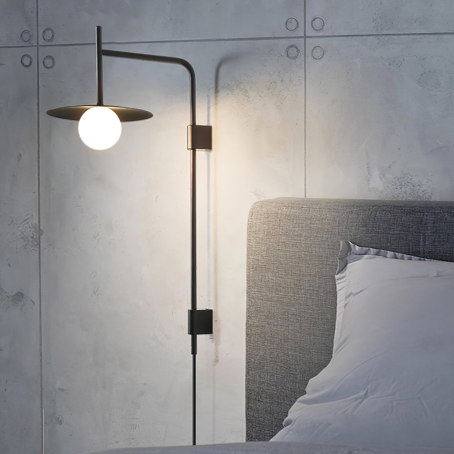 Gea Metal Swing Arm Wall Lamp - Scandinavian Minimalist Nordic Sconce