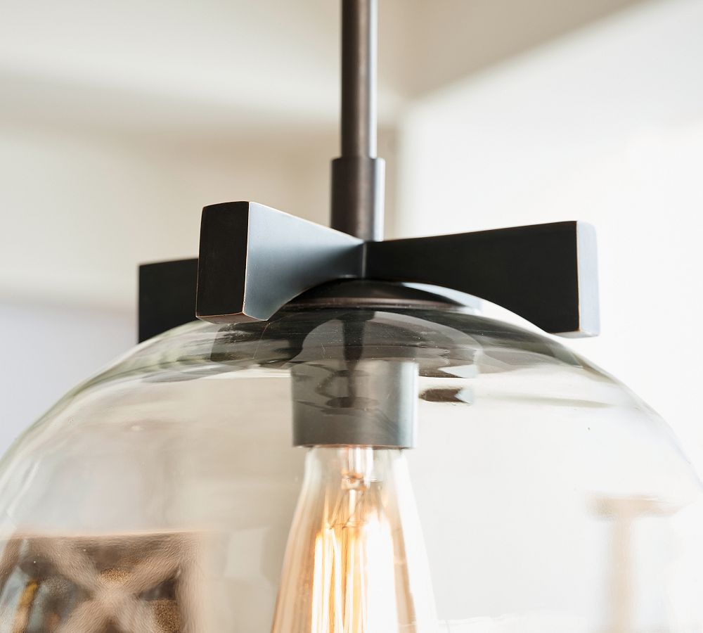 Auria Metal Brass Pendant Lighting - Vintage Finish with Glass Shade