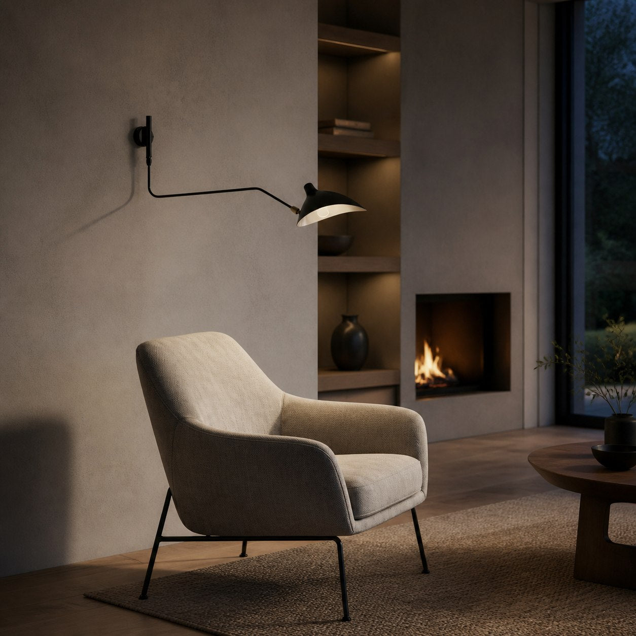 Arclume Modern Minimalist Designer Wall Lamp – Sleek Adjustable Arm Sconce Contemporary Lighting N42