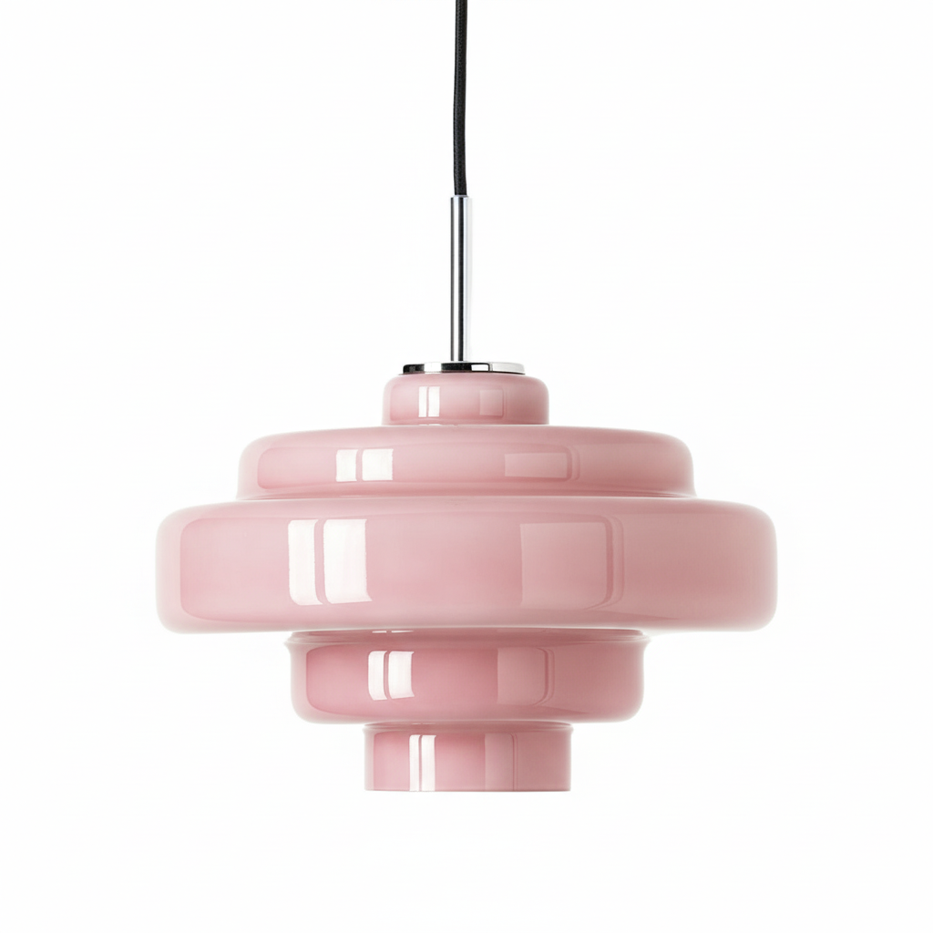 Koloro Elegant Retro Glass Pendant Light – Adjustable Length for Living Room & Hallway