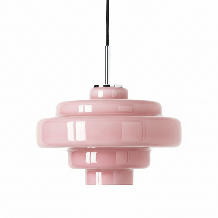 Koloro Elegant Retro Glass Pendant Light – Adjustable Length for Living Room & Hallway