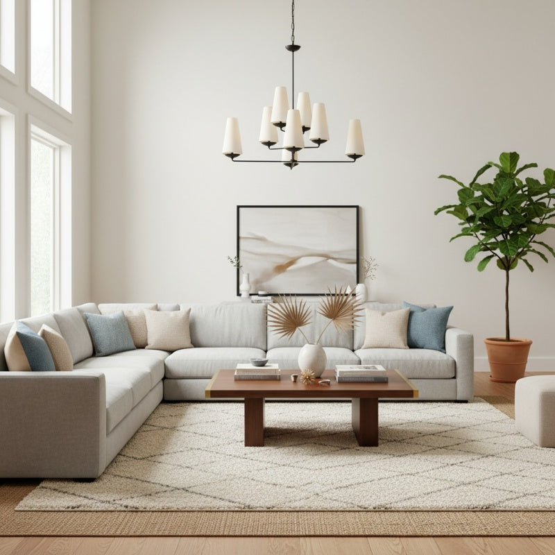 VertiFount Architectural Vertical Chandelier with Multi Light Structure for Open Interiors