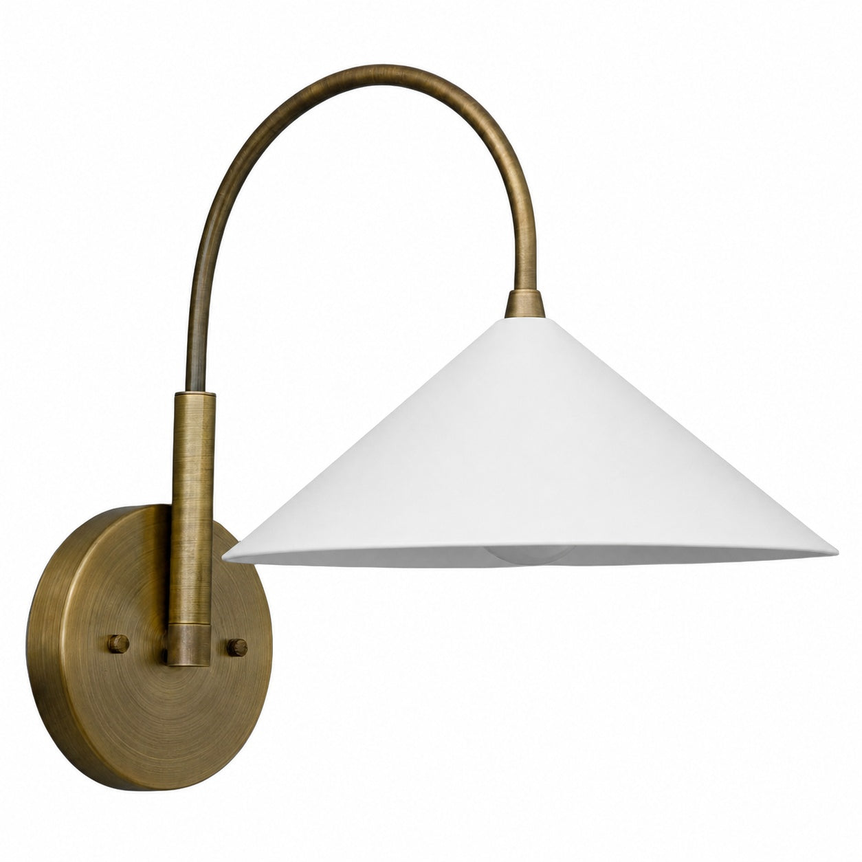 Curva Metal Vintage Wall Sconce  - Elegant Cone Shade for Bedrooms