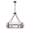 Modern Wide Drum Pendant Lamp – Clear Glass Chandelier For Living Room