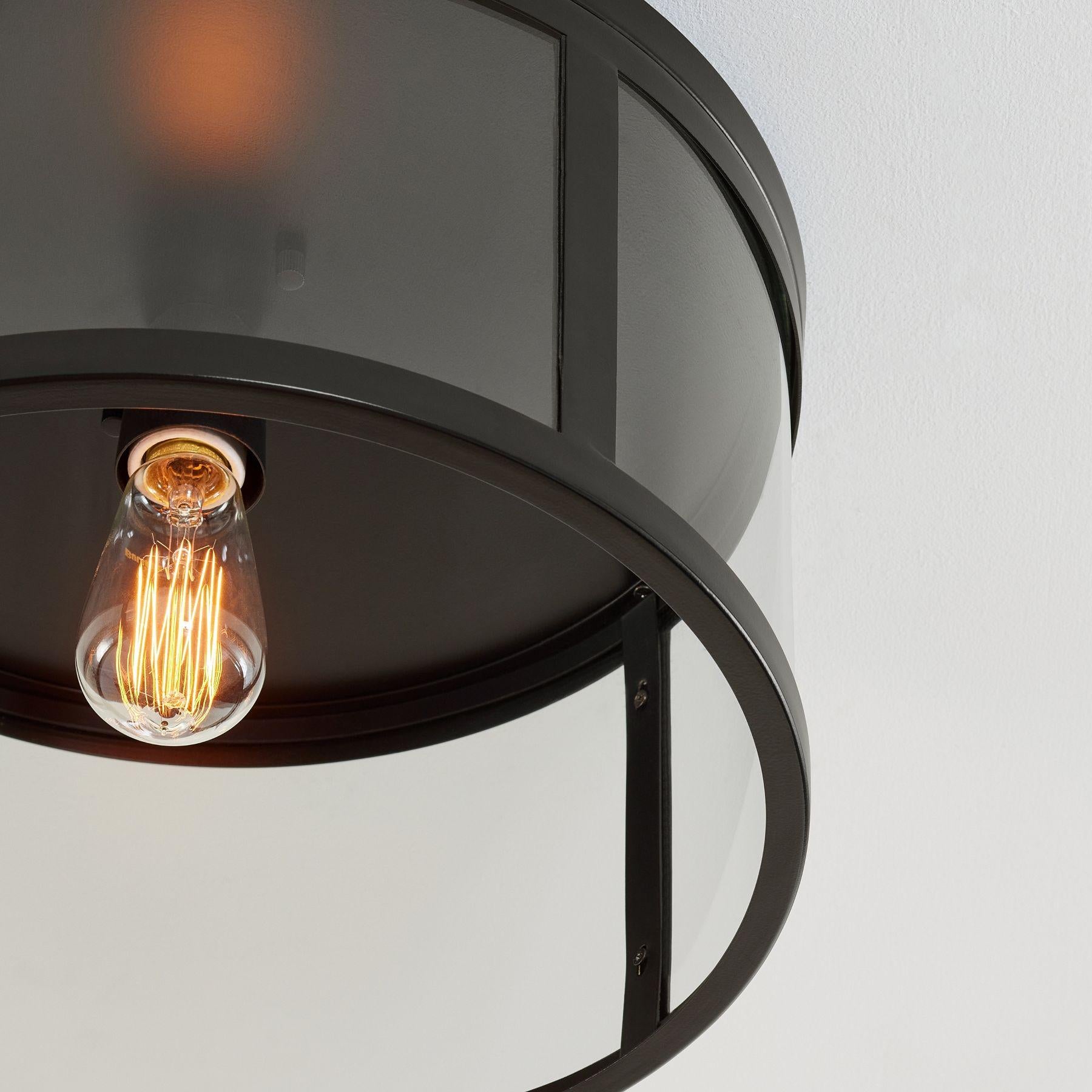 Ferrix Minimalistisch Iron Flush Mount Ceiling Light - Modern Outdoor Glass Ceiling Lamp