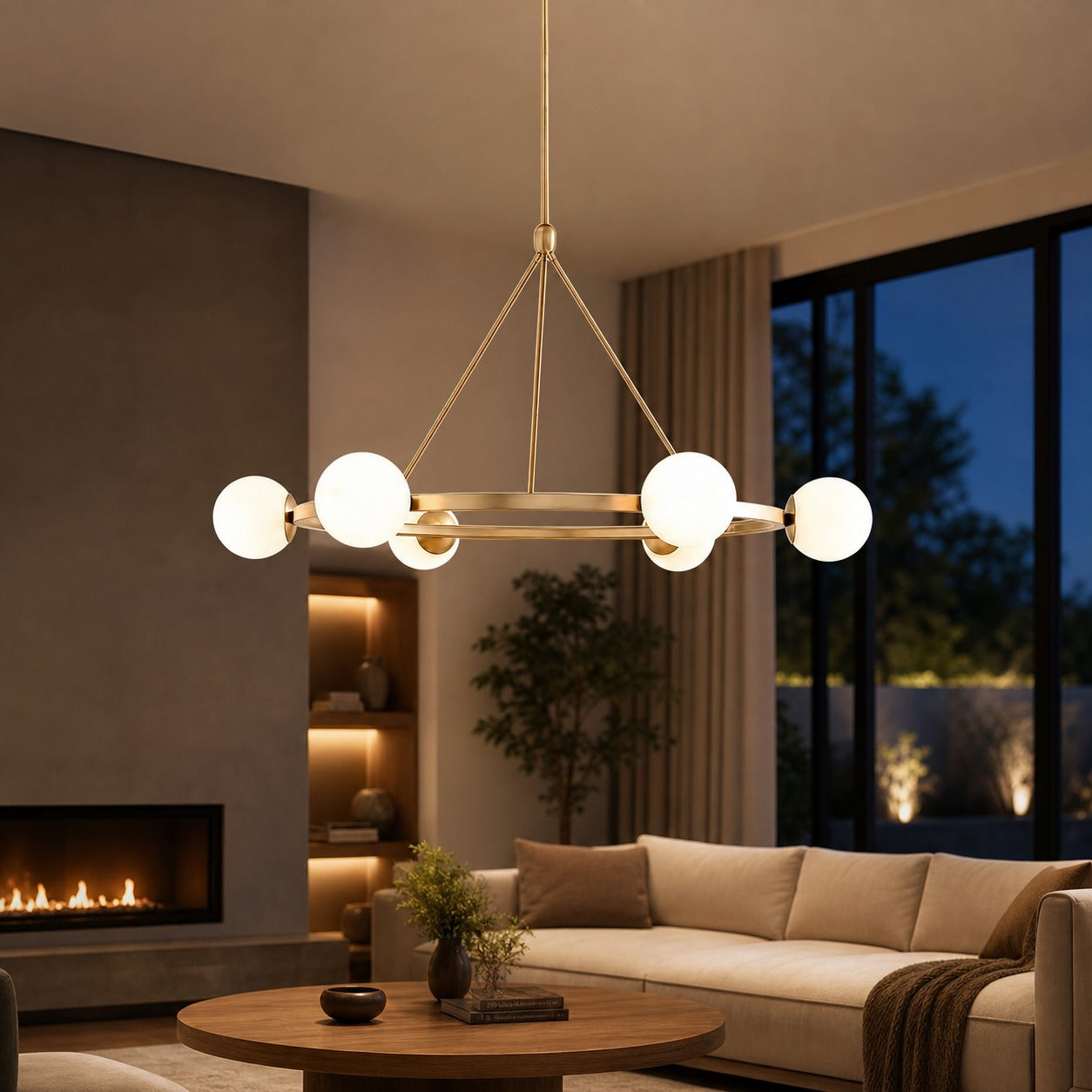 Brelia Round Light Chandelier - Modern Globe Chandelier in Stylish Design