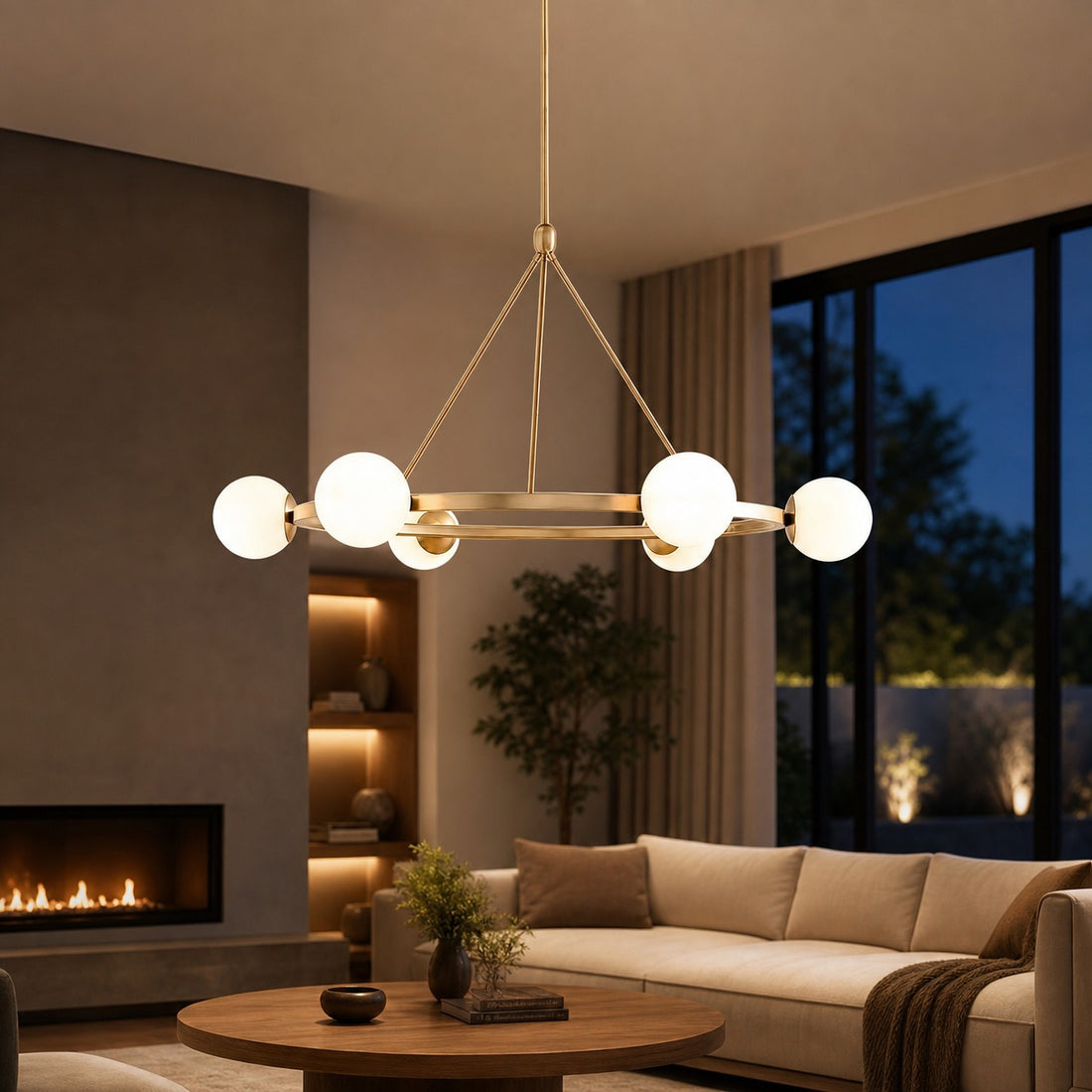 Brelia Round Light Chandelier - Modern Globe Chandelier in Stylish Design