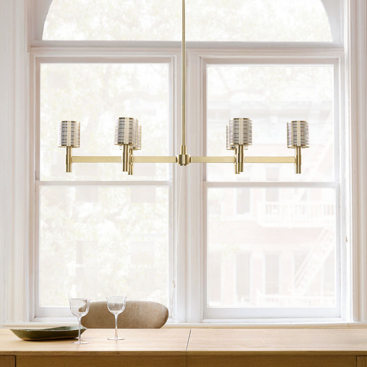 Galvia Champagne Bronze 6-Light Chandelier - Metal Adjustable
