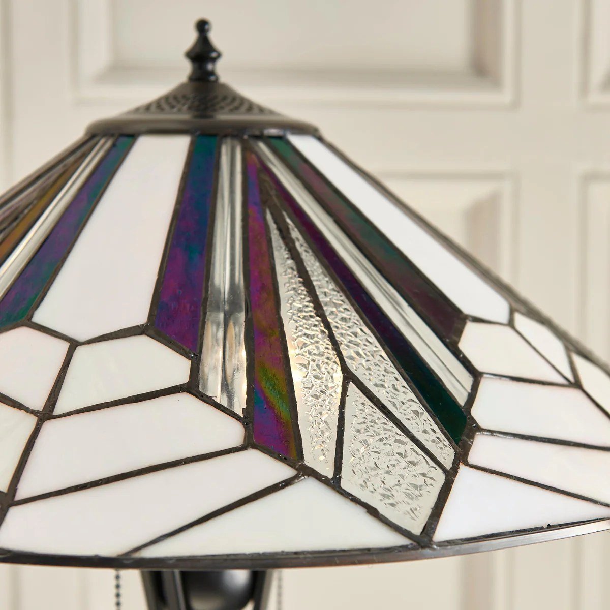 TF Astoria Art Deco Stained Glass Floor Lamp – Geometric Design Standing Light for Living Room