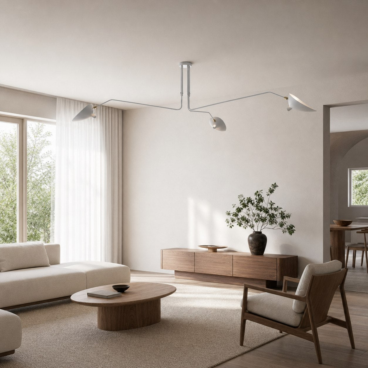 Arclume Arc Ceiling Lamp – Sculptural Design with Adjustable Arms for Modern Spaces N43