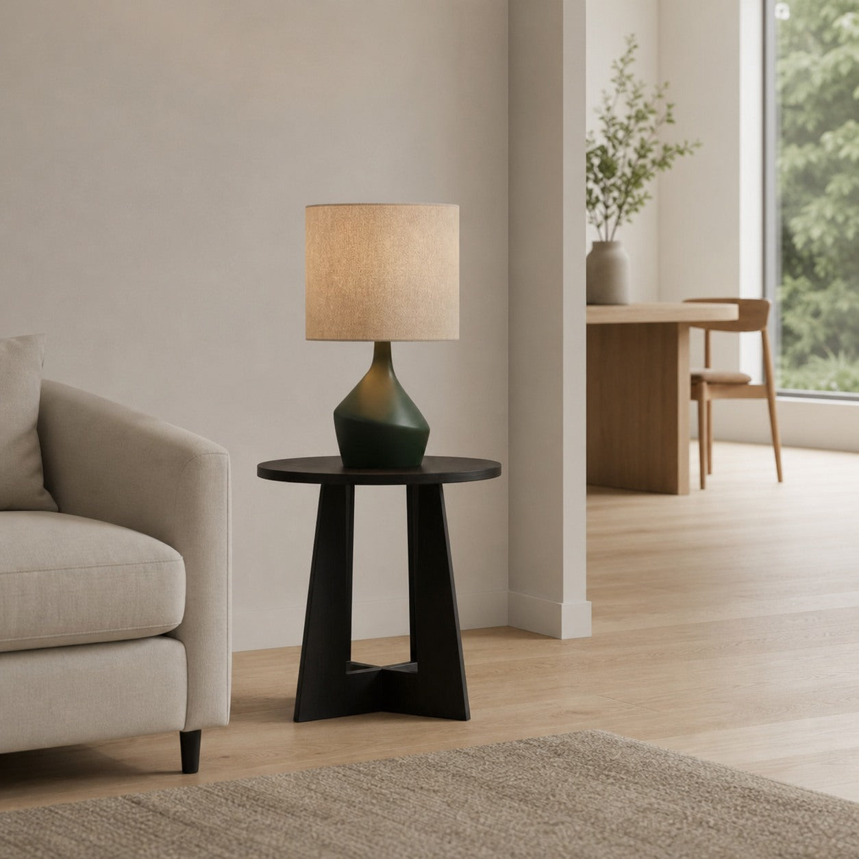 Lumo Modern Asymmetrical Table Lamp - Artistic Ceramic Body Ambient Lighting for Contemporary Home and Office
