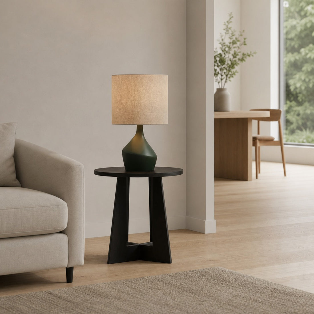 Lumo Modern Asymmetrical Table Lamp - Artistic Ceramic Body Ambient Lighting for Contemporary Home and Office