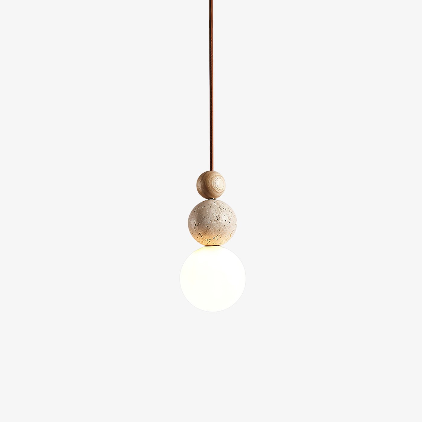 Modern Travertine Stone Globe Pendant Lamp
