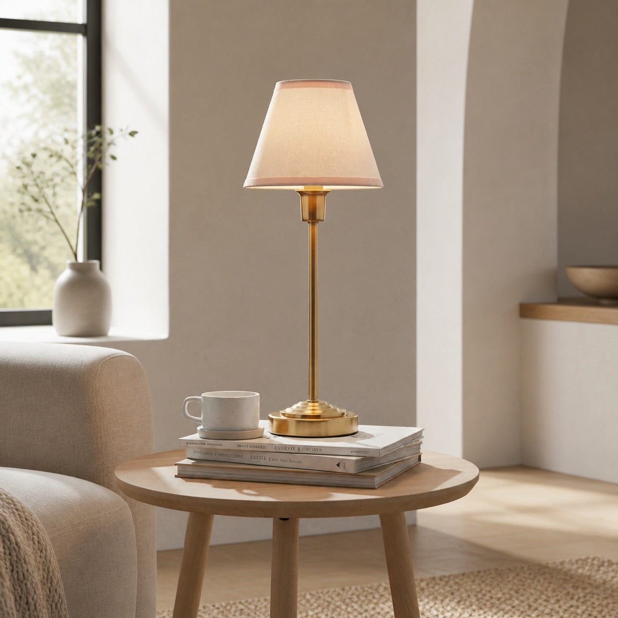Bronzuno Textured Fabric Desk Lamp – Modern Metal Base Lighting for Offices or Lounges