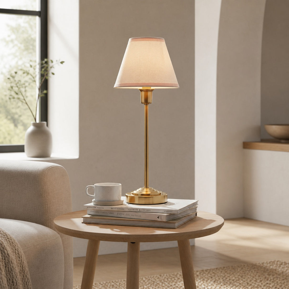 Bronzuno Textured Fabric Desk Lamp – Modern Metal Base Lighting for Offices or Lounges