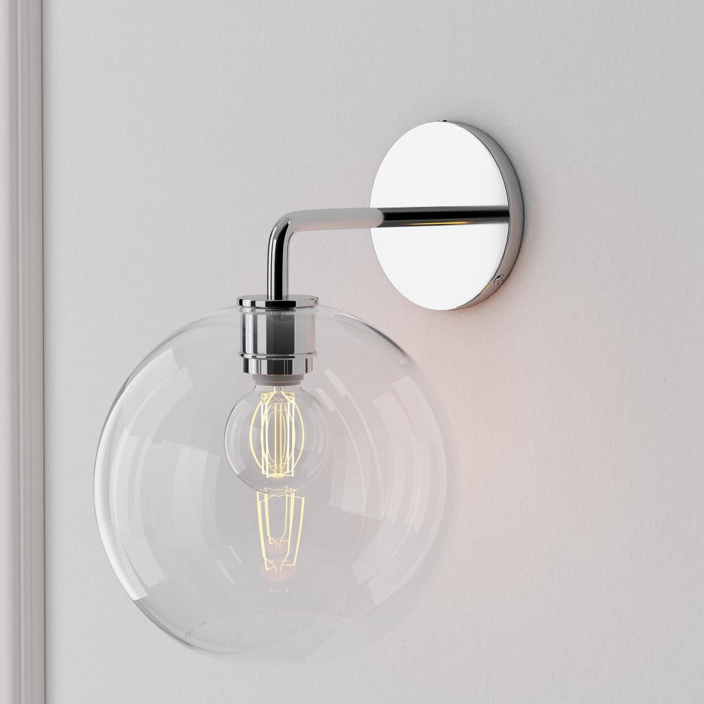 Sculptural Glass Geo Sconce - Modern Bathroom Mirror Globe Wall Light