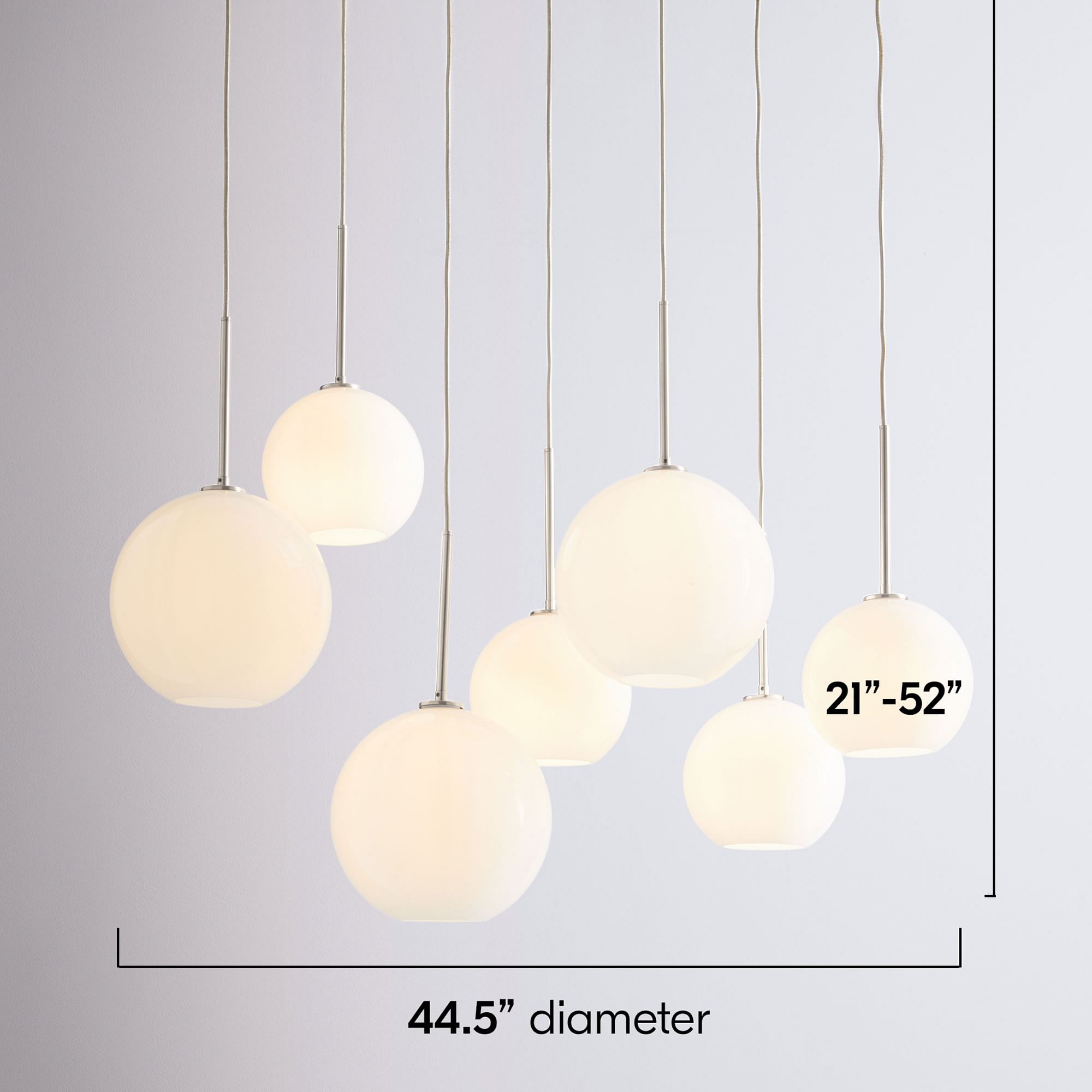 Selvion Elegant 7-Light Globe Chandelier – Glass Pendant Light