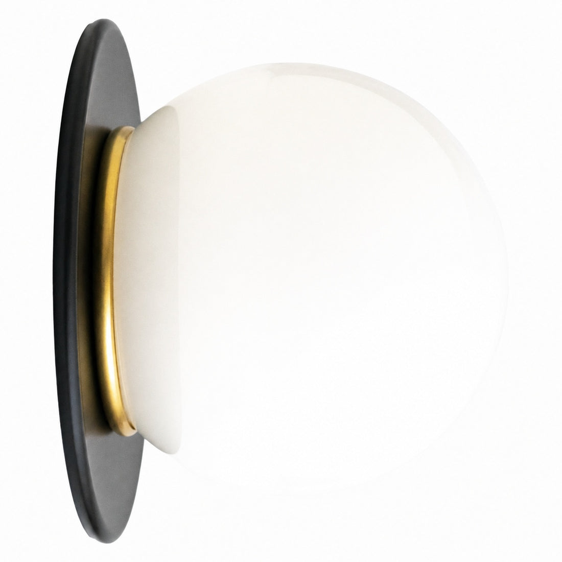 Glorica Glass Solid Brass Vanity Sconce - Compact Flush Mount Globe Light