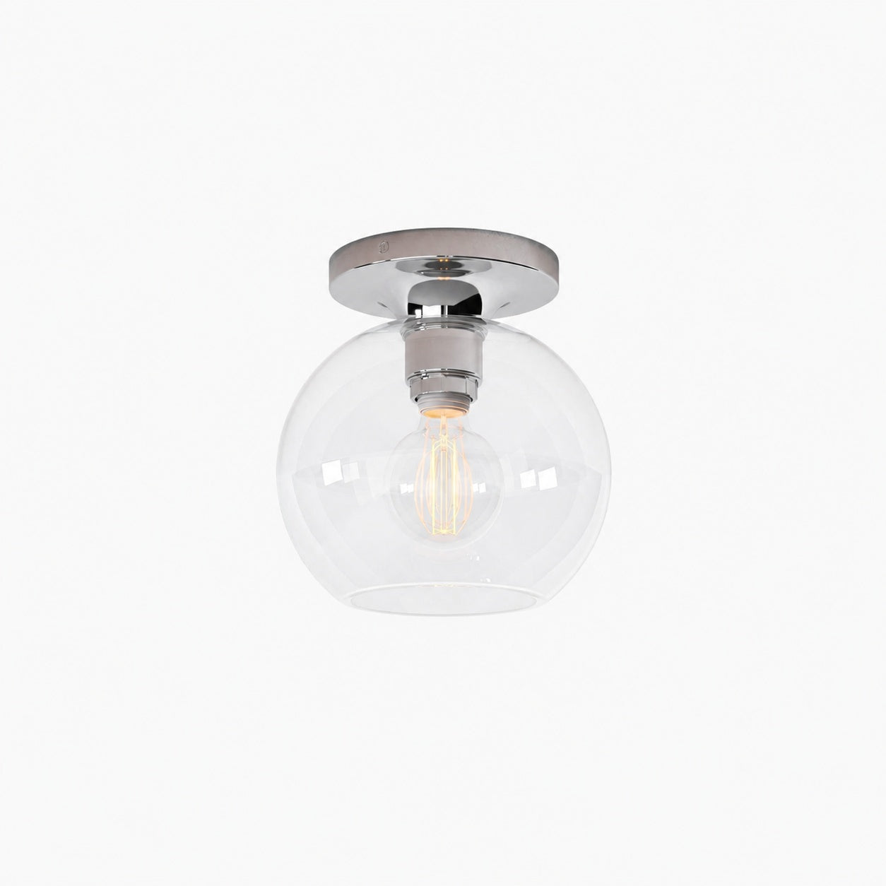 Selvion Modern Globe Pendant Light - Damp-Rated Bathroom Lighting - Luxe Glass Shade