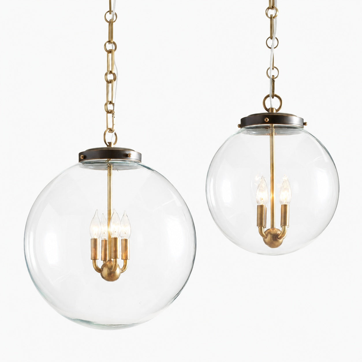Sterling Minimalist Glass Pendant Collection - Vintage Brass Lighting Design