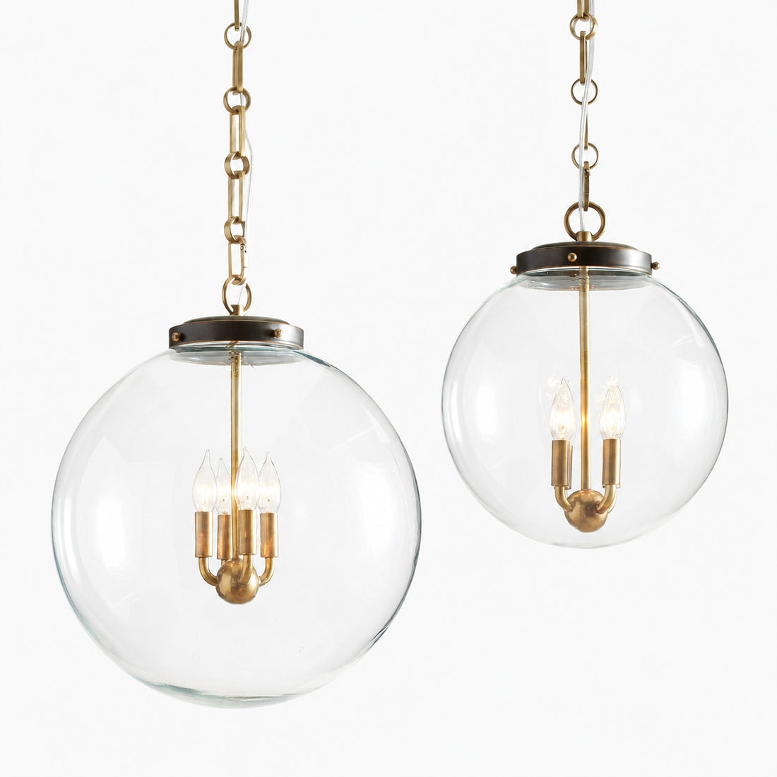 Sterling Minimalist Glass Pendant Collection - Vintage Brass Lighting Design